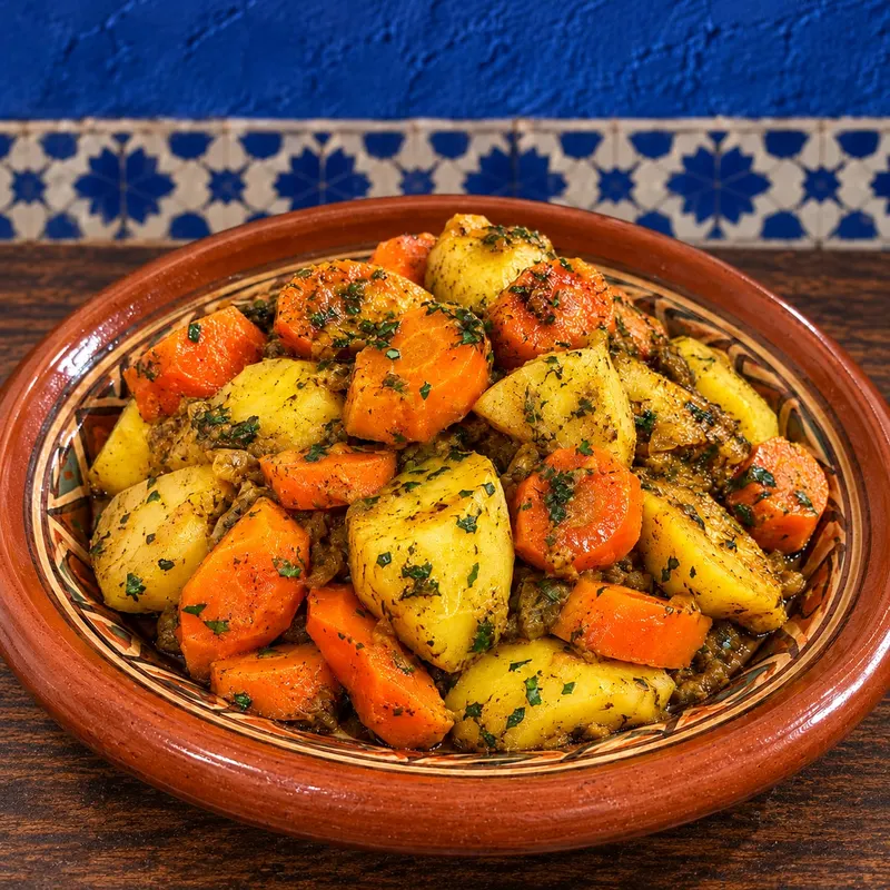 Chermoula Potatoes & Carrots — Dish photograph