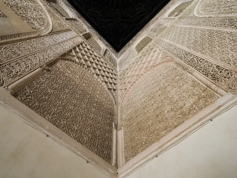 Carved stucco in Fez’s Bou Inania Madrasa