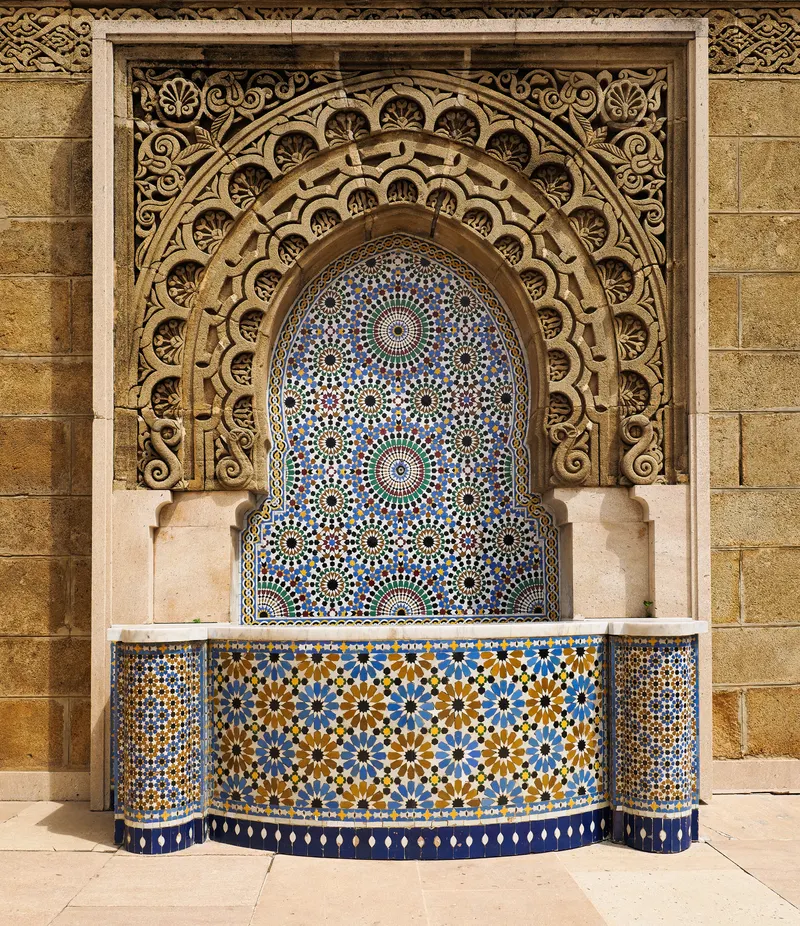 A fountain at the Mohammed V mausoleum in Rabat