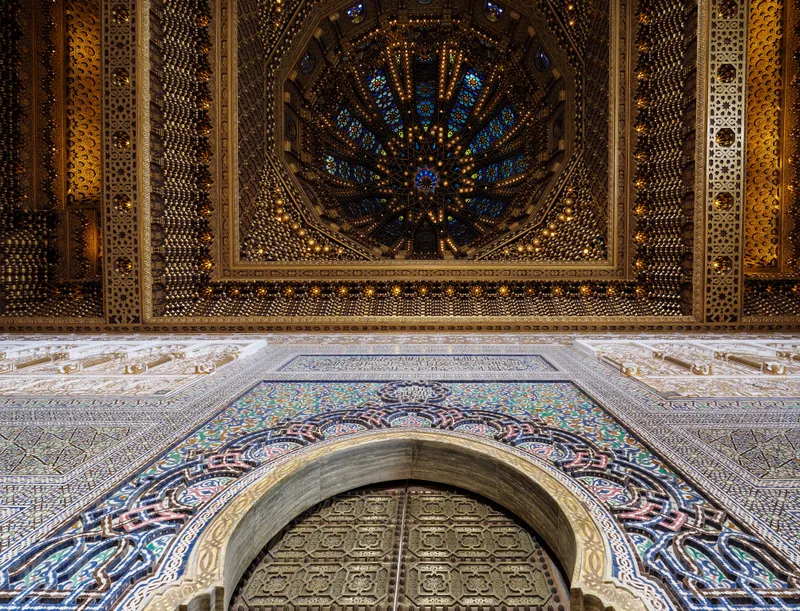Ceiling and doorway details at the Mohammed V mausoleum